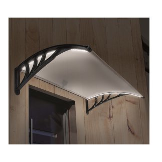 Πλαστικό Κιόσκι - Τέντα Πόρτας Εισόδου με Ηλιακό LED Φωτισμό 80 x 120 cm Inkazen 30060180