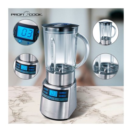 Μπλέντερ με Γυάλινη Κανάτα 1.8lt 1200W Inox PC-UM1006 Profi Cook