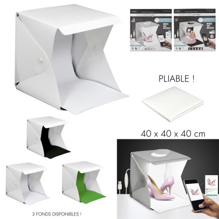 Πτυσσόμενο Φωτογραφικό Studio Box 40x40x40 cm Λευκό HT2070 BeMix