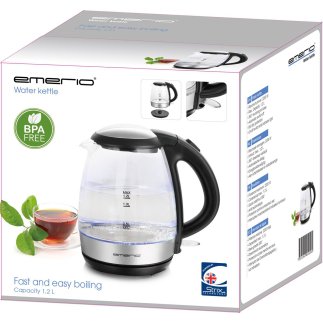Γυάλινος Βραστήρας 1.2lt 2200W Μαύρο WK-125145 Emerio