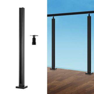 VEVOR Σφιγκτήρας Γυαλιού 35.83" για 0.39"-0.47" Γυαλί Μαύρο  BLLGZHS85CM17TL07V0