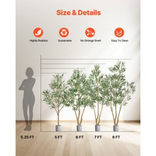 VEVOR Τεχνητή Ελιά 180cm με Γλάστρα για Σπίτι ή Γραφείο RZS6FTGLSSLXM8JC0001V0