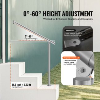 VEVOR  Κουπαστές 80cm για Εξωτερικά Σκαλοπάτια από Ανοξείδωτο Ατσάλι BXGDLZFS80CM27A3MV0