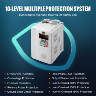 VEVOR Ευέλικτος Ρυθμιστής Ταχύτητας 3-Φάσεων 7.5KW 10HP BPDSQ10HP0005U6U2V7