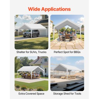 VEVOR Αντικατάσταση Κάλυψης Carport 3.6 x 6 m - UV Ανθεκτικό & Αδιάβροχο CKPB12X20FTBB7CQI001V0