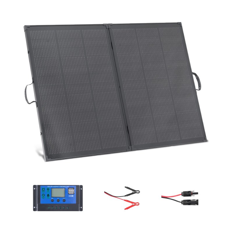 VEVOR Πτυσσόμενο Ηλιακό Πάνελ 200W με Σκελετό, Υψηλής Απόδοσης Μονοκρυσταλλικό Φορητό Φορτιστής με 30A PWM Ελεγκτή & MC4, IP67 Α