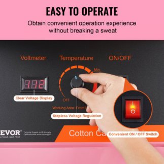 Μηχανή Μαλλιού της Γριάς VEVOR 1000W για Οικιακή Χρήση (Ροζ)  TSMHTJFSWGXMAL5CBV2