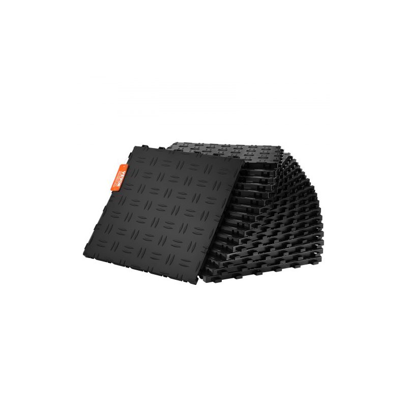VEVOR Πλακάκια Γκαράζ Διασυνδεόμενα, 12x12x0.53 ιντσών, 25τμχ, Αντιολισθητικά, Μαύρα CKDDHSJ251212I91TV0