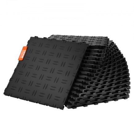 VEVOR  Πλακάκια Γκαράζ Διασυνδεόμενα, 12x12x0.53 ιντσών, 25τμχ, Αντιολισθητικά, Μαύρα CKDDHSJ251212I91TV0