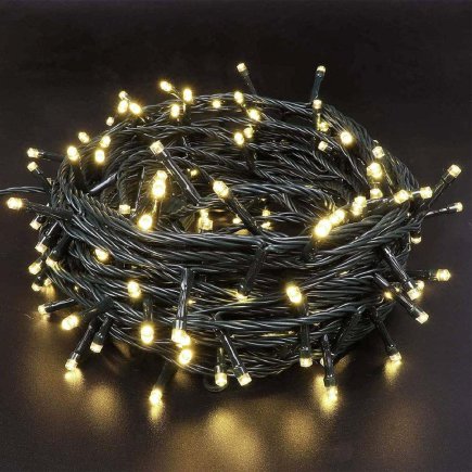 BAKAJI Αλυσίδα Φώτων 300 LED Πυγολαμπίδες Θερμό Λευκό με Ελεγκτή 8 Λειτουργιών Εξωτερικού Χώρου 02825698
