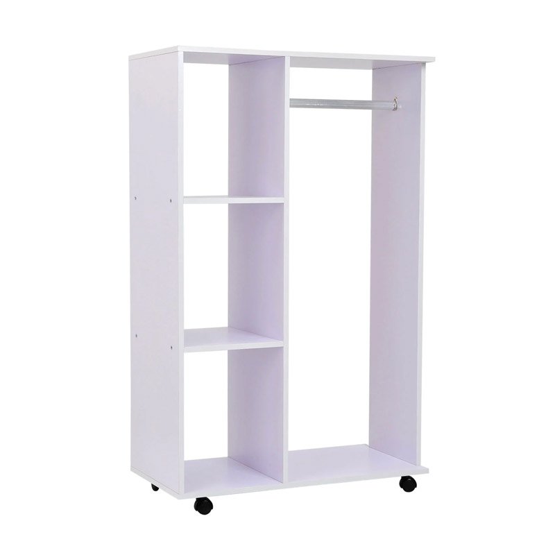 Ξύλινη Ανοιχτή Τροχήλατη Ντουλάπα 80 x 40 x 128 cm HOMCOM 02-0604