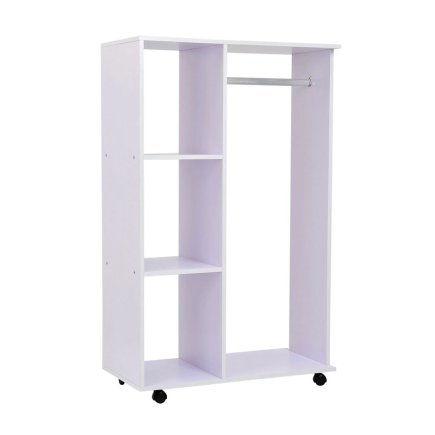 Ξύλινη Ανοιχτή Τροχήλατη Ντουλάπα 80 x 40 x 128 cm HOMCOM 02-0604