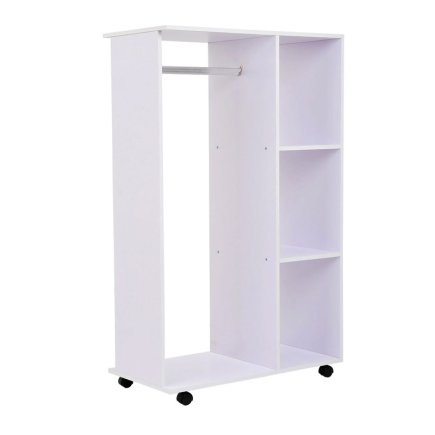 Ξύλινη Ανοιχτή Τροχήλατη Ντουλάπα 80 x 40 x 128 cm HOMCOM 02-0604