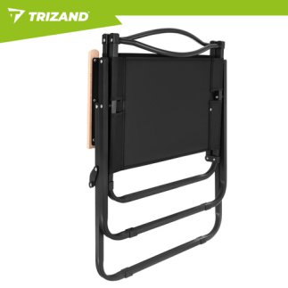 Trizand Πτυσσόμενη Καρέκλα Κήπου και Camping Μαύρη 75,5 x 58,5 x 53,5 cm έως 120 kg 27552