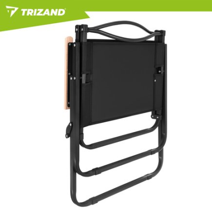Trizand Πτυσσόμενη Καρέκλα Κήπου και Camping Μαύρη 75,5 x 58,5 x 53,5 cm έως 120 kg 27552