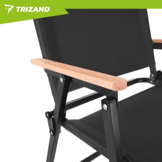 Trizand Πτυσσόμενη Καρέκλα Κήπου και Camping Μαύρη 75,5 x 58,5 x 53,5 cm έως 120 kg 27552