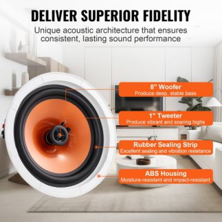 VEVOR  4 Ηχεία Οροφής 8" 100W Εντοιχισμού DPXDYSQ8YCSZTSBN5V9