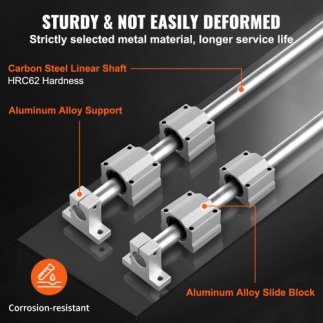 VEVOR  Σετ Οδηγών Γραμμής SFC16 1000mm, 2 Οδηγοί 1000mm, 4 Μπλοκ SC16, 4 Υποστηρίγματα, Κιτ για CNC Έργα DIY ZXH16MM1000MMWXUNV0