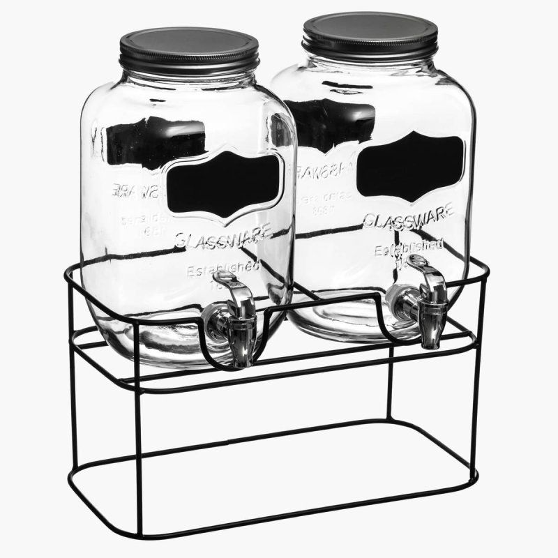 Secret de Gourmet Σετ 2 τμχ Γυάλινα Δοχεία Διανομέας Ροφημάτων με Βρυσάκι και Μεταλλική Βάση - Χωρητικότητα 4lt 145864 Secret de Gourmet Σετ 2 τμχ Γυάλινα Δοχεία Διανομέας Ροφημάτων με Βρυσάκι και Μεταλλική Βάση - Χωρητικότητα 4lt 145864