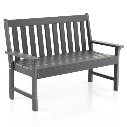Costway Γκρι Πάγκος Κήπου από HDPE για 2-3 άτομα 132 x 65 x 91 εκ. NP10895GR