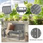 Costway Γκρι Πάγκος Κήπου από HDPE για 2-3 άτομα 132 x 65 x 91 εκ. NP10895GR