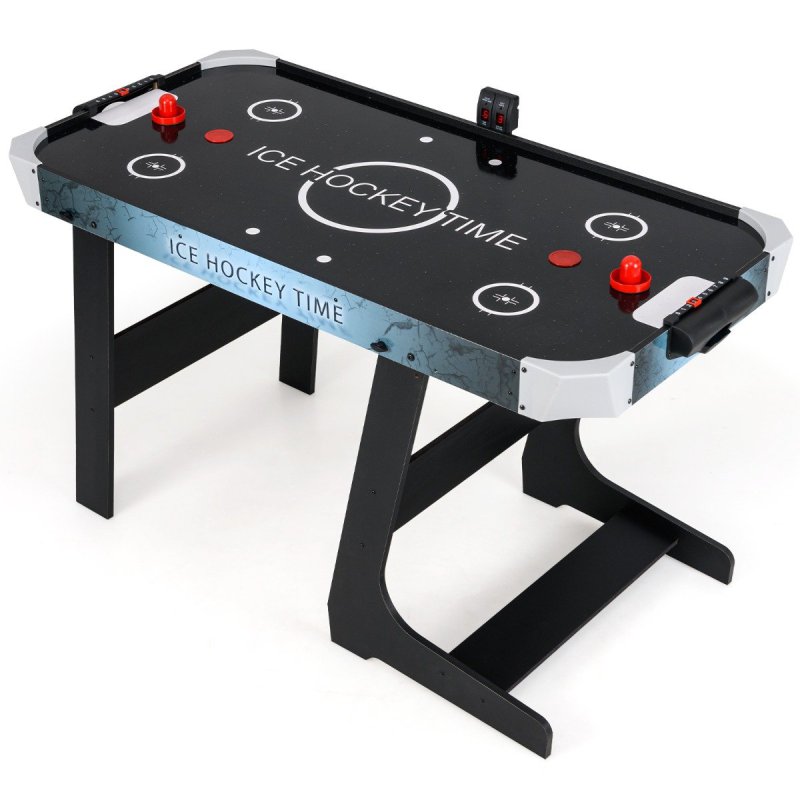 Costway Πτυσσόμενο Τραπέζι Air Hockey με LED και Ηλεκτρικό Κινητήρα 12V UY10184DE-BK