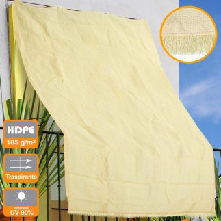 BAKAJI Πανί Σκίασης 280x295 HDPE με Κρίκους για Μπαλκόνι Βεράντα Μπεζ 02832421