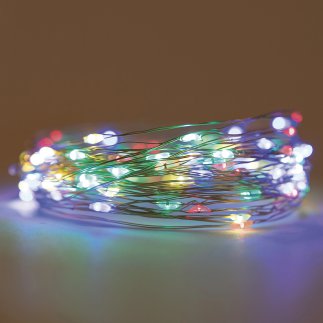 Galileo Φιλένιο 10 Πολύχρωμα MicroLED με Μπαταρία για Εσωτερική Χρήση 1μ - Santas House 5921264