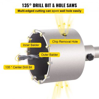 Σετ Πριονιού Οπών VEVOR για Τσιμέντο, 30-100mm, SDS Plus/Max, για Τούβλο, Τσιμέντο, Πέτρα, Πλακάκι  HNTKJTZYCJB121PA7V0