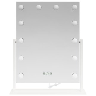 vidaXL Καθρέφτης Vanity LED Λευκός 44 x 10 x 53 εκ Γυαλί και Χάλυβας 42020525