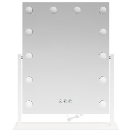 vidaXL Καθρέφτης Vanity LED Λευκός 44 x 10 x 53 εκ Γυαλί και Χάλυβας 42020525