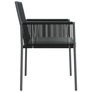 vidaXL Καρέκλες Κήπου 2 τεμ. Μαύρες 54x60,5x83,5 εκ Συνθ. Ρατάν/Μαξιλ. 364102