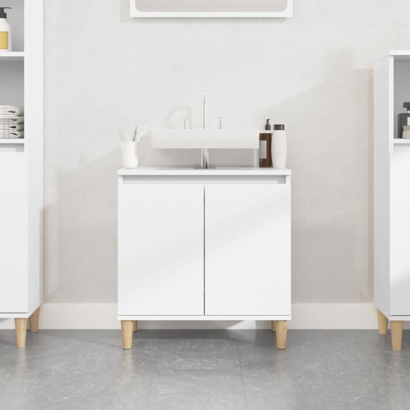 vidaXL Ντουλάπι Νιπτήρα Λευκό 58 x 33 x 60 εκ. από Επεξεργασμένο Ξύλο 821252