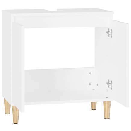 vidaXL Ντουλάπι Νιπτήρα Λευκό 58 x 33 x 60 εκ. από Επεξεργασμένο Ξύλο 821252