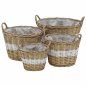 vidaXL Γλάστρες Υπερυψωμένες 4 τεμ. Wicker με Επένδυση Πολυαιθυλενίου 246830