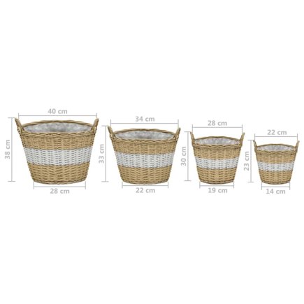 vidaXL Γλάστρες Υπερυψωμένες 4 τεμ. Wicker με Επένδυση Πολυαιθυλενίου 246830