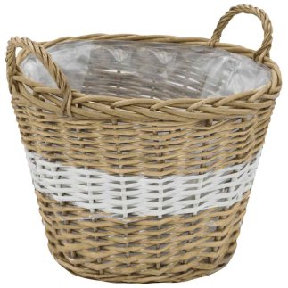 vidaXL Γλάστρες Υπερυψωμένες 4 τεμ. Wicker με Επένδυση Πολυαιθυλενίου 246830