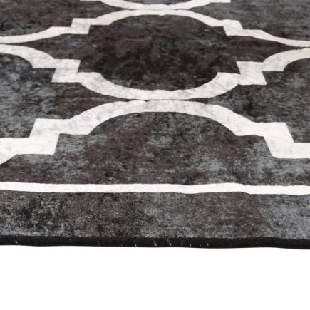 vidaXL Χαλί Πλενόμενο Μαύρο και Λευκό 120x180 εκ. 136605