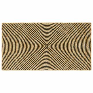 vidaXL Χαλί Φυσικό και Μαύρο 100 x 200 cm Γιούτα 42010740