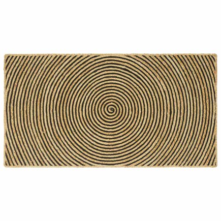 vidaXL Χαλί Φυσικό και Μαύρο 100 x 200 cm Γιούτα 42010740