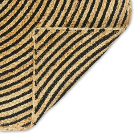 vidaXL Χαλί Φυσικό και Μαύρο 100 x 200 cm Γιούτα 42010740