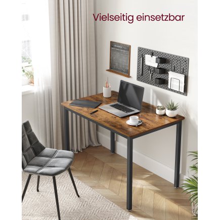 VASAGLE Τραπέζι τραπεζαρίας 70x110x77 εκ. για 4 άτομα, καφέ-μαύρο, βιομηχανικό στιλ KDT081B01