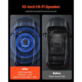 VEVOR 10" 400W Υποκάθισμα Αυτοκινήτου Subwoofer Slim Ενισχυμένο Σύστημα Αυτοκινήτου/Φορτηγού MCXAZQCZYXDYY05MGV9
