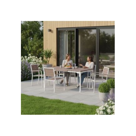 MultiGarden Πτυσσόμενο Τραπέζι Κήπου 180-240 εκ. για 12 άτομα, ατσάλινο με HDPE, μπεζ MultiGarden SAE-180-3-5