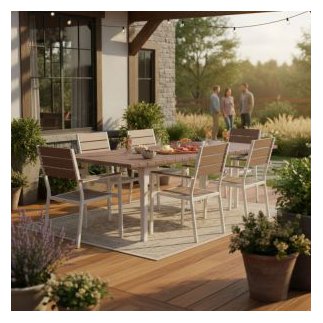MultiGarden Πτυσσόμενο Τραπέζι Κήπου 180-240 εκ. για 12 άτομα, ατσάλινο με HDPE, μπεζ MultiGarden SAE-180-3-5