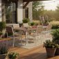 MultiGarden Πτυσσόμενο Τραπέζι Κήπου 180-240 εκ. για 12 άτομα, ατσάλινο με HDPE, μπεζ MultiGarden SAE-180-3-5