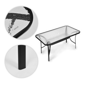 MultiGarden Τραπέζι Κήπου 160x90 εκ. με επιφάνεια από σκληρυμένο γυαλί, μεγάλο τραπέζι για βεράντα ή κήπο, με άνοιγμα για ομπρέλ