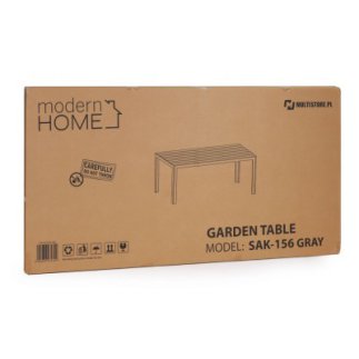 MultiGarden Εξαθέσιο τραπέζι κήπου 156x78 εκ. από polywood, γκρι, έπιπλα βεράντας MultiGarden SAK-156-GREY