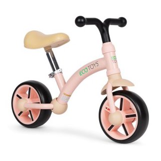 ECOTOYS Παιδικό ποδηλατάκι ισορροπίας με τροχούς EVA, ρυθμιζόμενο κάθισμα, ροζ, ECOTOYS LC-V1252-PINK-C
