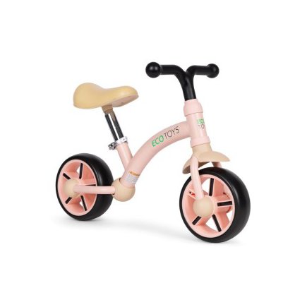 ECOTOYS Παιδικό ποδηλατάκι ισορροπίας με τροχούς EVA, ρυθμιζόμενο κάθισμα, ροζ, ECOTOYS LC-V1252-PINK-C